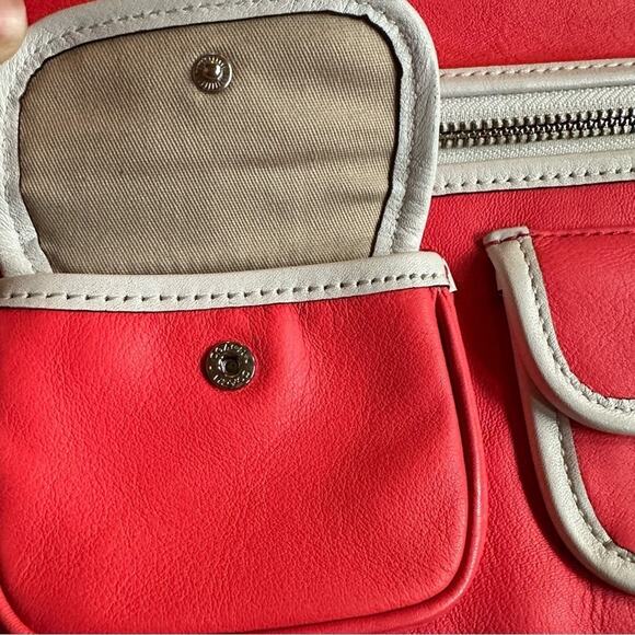 Coach Archive Legacy Two Tone Utility Clutch Bright Coral Snow - Picture 9 of 11